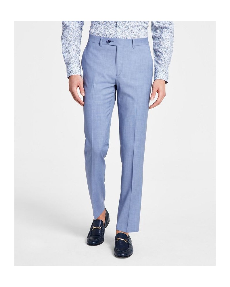 Men's Wool Slim-Fit Sharkskin Suit Separates Blue $54.25 Suits