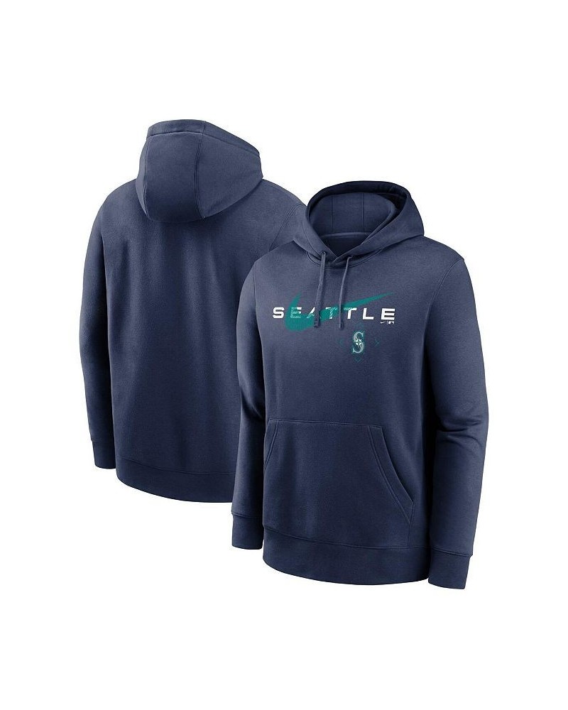 Men's Navy Seattle Mariners Big and Tall Over Arch Pullover Hoodie $34.00 Sweatshirt