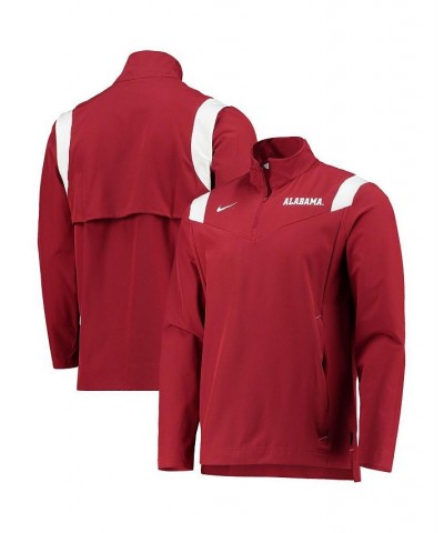 Men's Crimson Alabama Crimson Tide 2021 Team Coach Quarter-Zip Jacket $33.60 Jackets