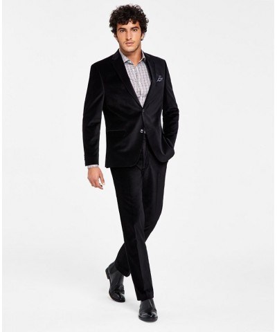 Men's Slim-Fit Solid Velvet Blazer Black $26.40 Blazers