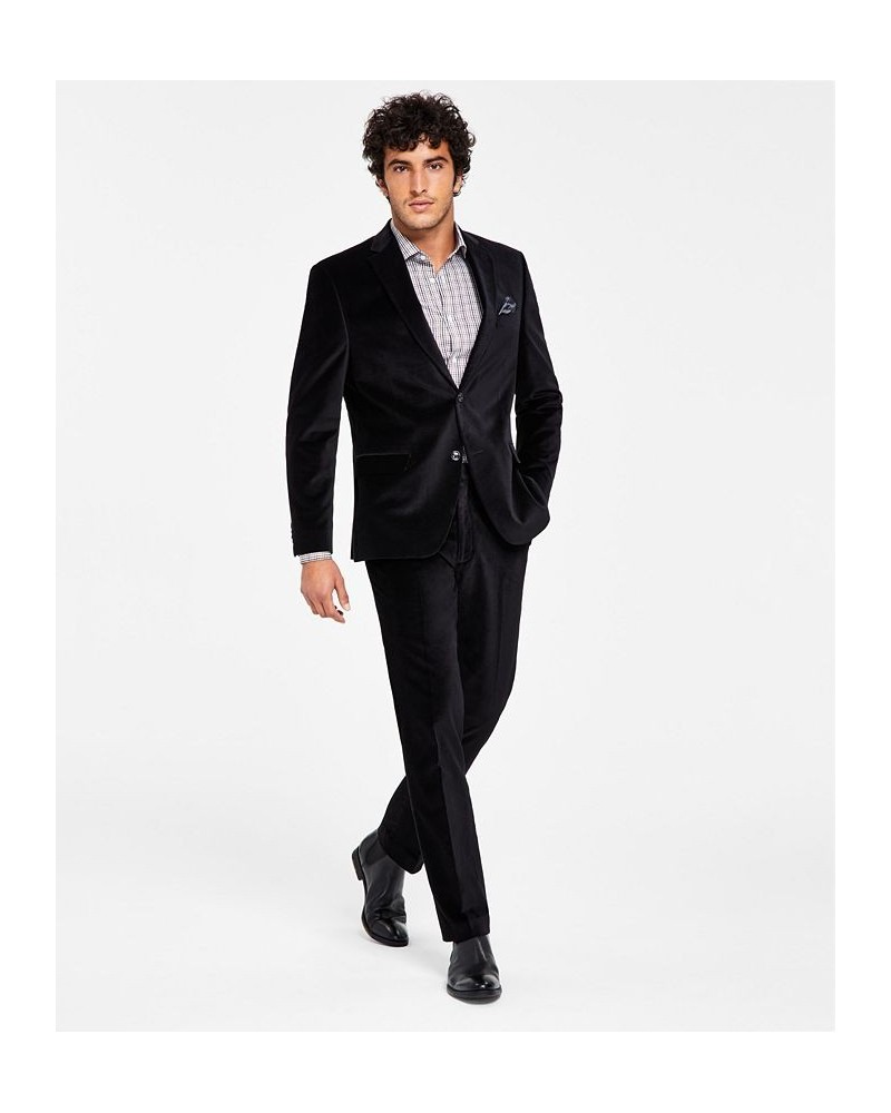 Men's Slim-Fit Solid Velvet Blazer Black $26.40 Blazers