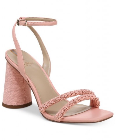 Women's Kia Beaded Strappy Dress Sandals Pink $38.16 Shoes