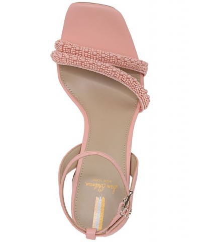 Women's Kia Beaded Strappy Dress Sandals Pink $38.16 Shoes