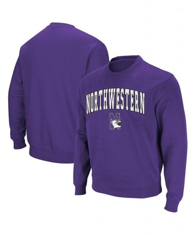 Men's Purple Northwestern Wildcats Arch Logo Crew Neck Sweatshirt $24.60 Sweatshirt