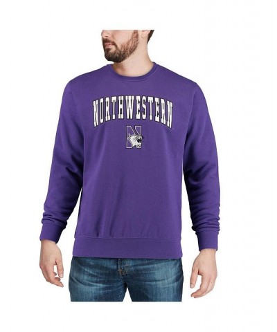 Men's Purple Northwestern Wildcats Arch Logo Crew Neck Sweatshirt $24.60 Sweatshirt
