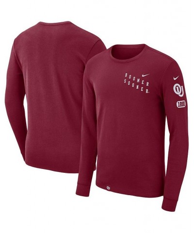 Men's Crimson Oklahoma Sooners Repeat Logo 2-Hit Long Sleeve T-shirt $21.60 T-Shirts