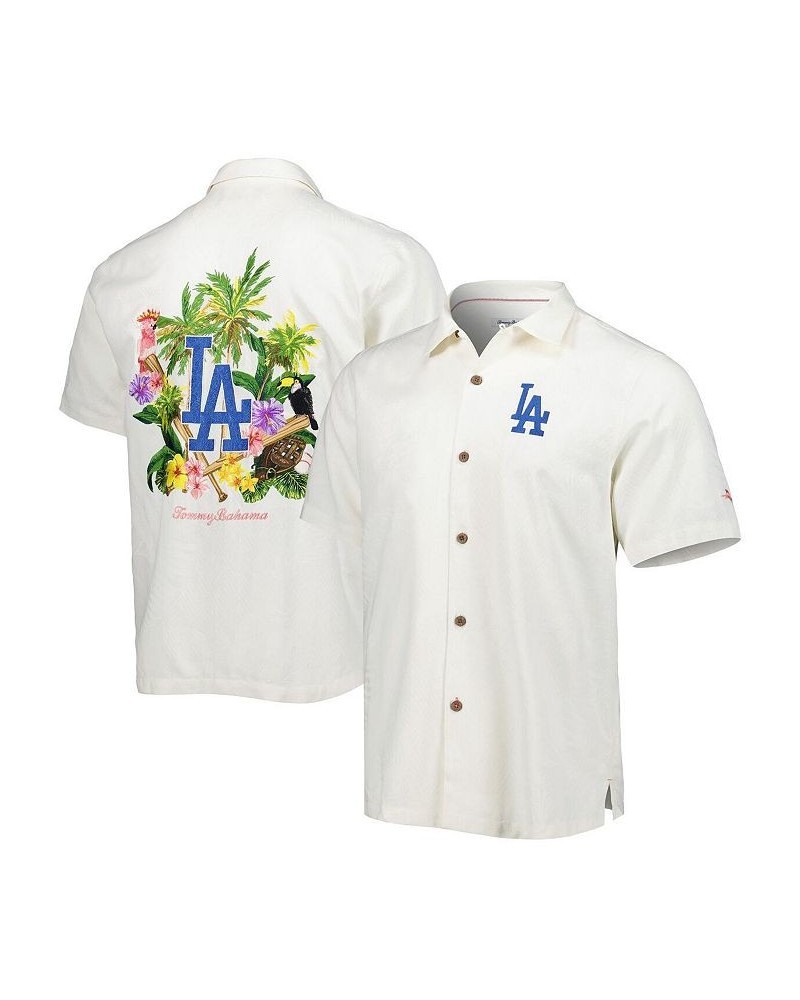 Men's White Los Angeles Dodgers Go Big or Go Home Camp Button-Up Shirt $91.20 Shirts