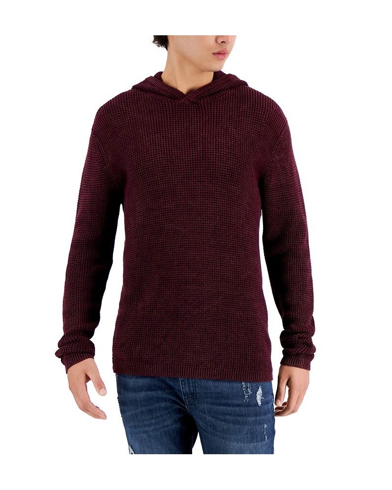 Men's Acid Wash Hooded Sweater Red $17.73 Sweatshirt