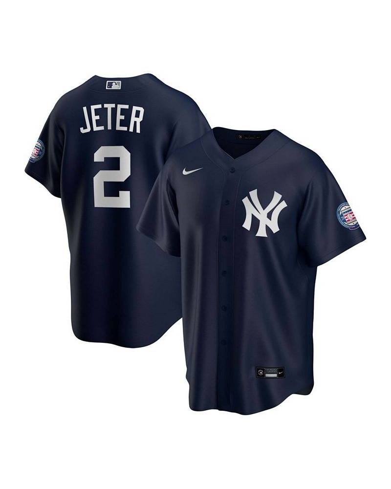 Men's Derek Jeter Navy New York Yankees 2020 Hall of Fame Induction Alternate Replica Player Name Jersey $69.70 Jersey