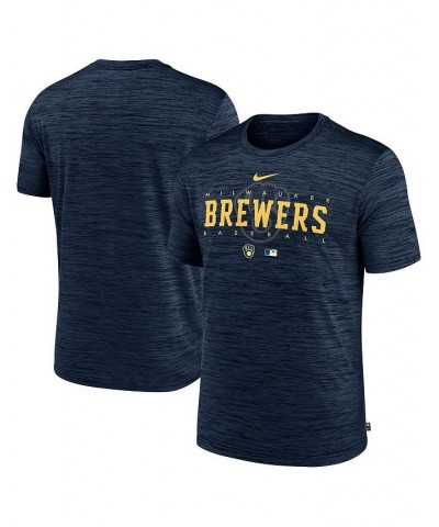 Men's Navy Milwaukee Brewers Authentic Collection Velocity Performance Practice T-shirt $25.00 T-Shirts
