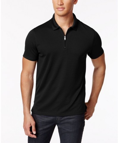 Men's Ottoman Zip Polo Black $14.03 Polo Shirts