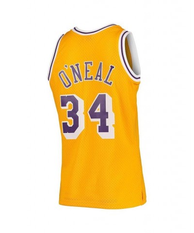 Men's Shaquille O'Neal Gold Los Angeles Lakers Hardwood Classics 1996-97 Swingman Jersey $56.55 Jersey
