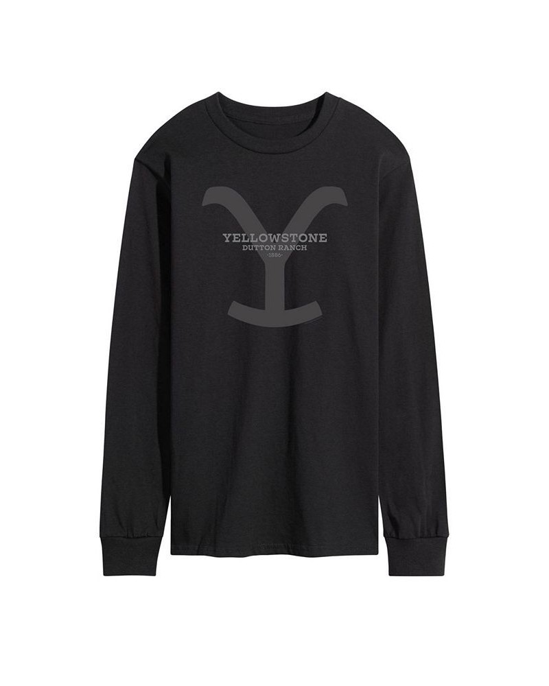 Men's Yellowstone Y Long Sleeve T-shirt Black $19.32 T-Shirts