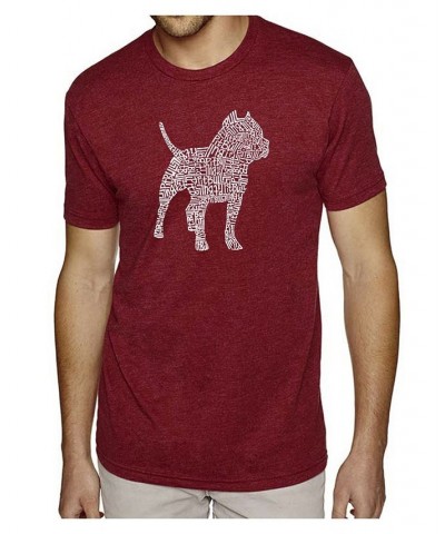 Men's Premium Word Art T-Shirt - Pit bull Red $25.19 T-Shirts