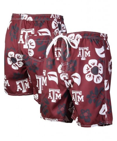 Men's Maroon Texas A&M Aggies Floral Volley Logo Swim Trunks $36.39 Swimsuits