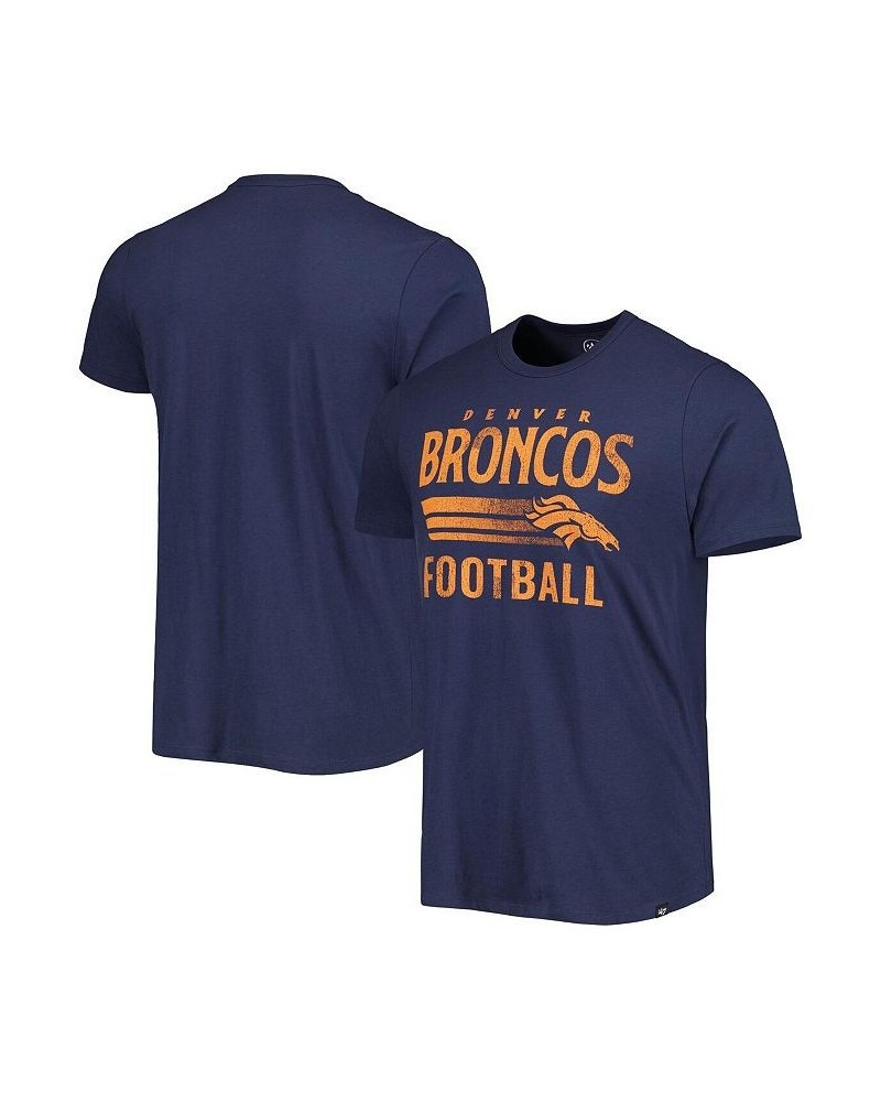 Men's Navy Denver Broncos Wordmark Rider Franklin T-shirt $23.39 T-Shirts