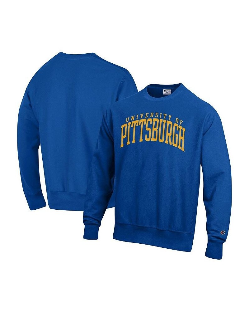Men's Royal Pitt Panthers Arch Reverse Weave Pullover Sweatshirt $38.25 Sweatshirt