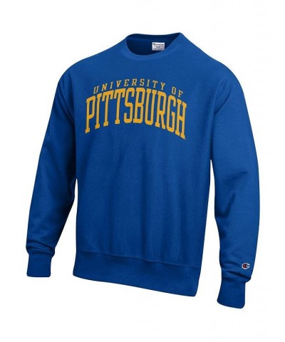 Men's Royal Pitt Panthers Arch Reverse Weave Pullover Sweatshirt $38.25 Sweatshirt