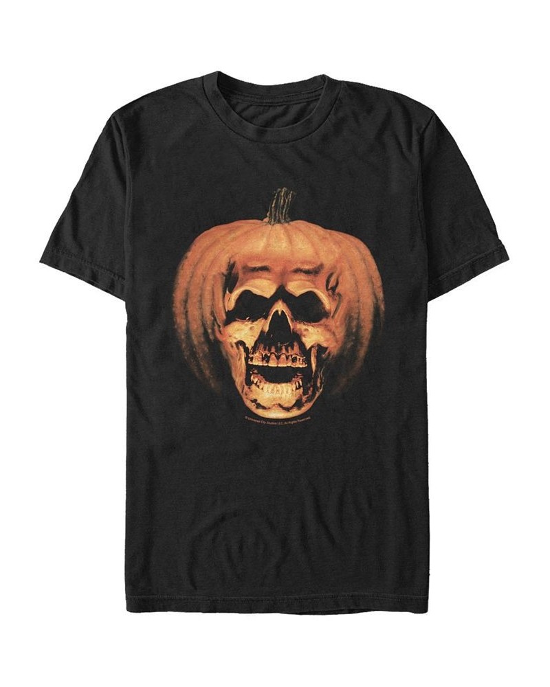 Halloween 2 Men's Carved Pumpkin Big Face Short Sleeve T-Shirt Black $20.29 T-Shirts