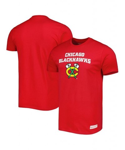 Men's Red Chicago Blackhawks Vintage-Like Logo T-shirt $24.00 T-Shirts