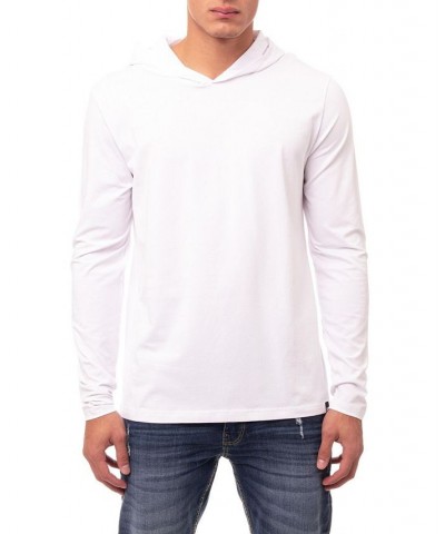 Men's Soft Stretch Long Sleeve Hoodie White $22.05 Sweatshirt