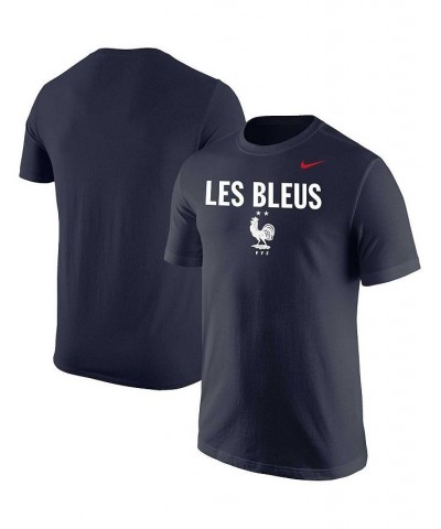 Men's Navy France National Team Lockup Core T-shirt $17.60 T-Shirts