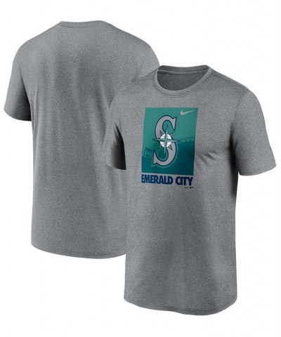 Men's Heathered Gray Seattle Mariners Local Logo Legend T-shirt $21.99 T-Shirts
