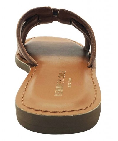 Women's Aiden Flat Sandals Brown $45.78 Shoes