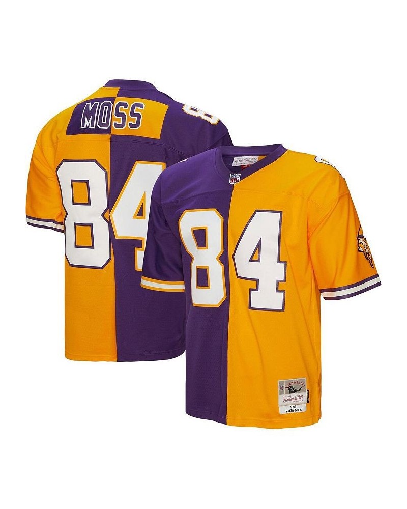 Men's Randy Moss Purple and Gold Minnesota Vikings 1998 Split Legacy Replica Jersey $79.55 Jersey