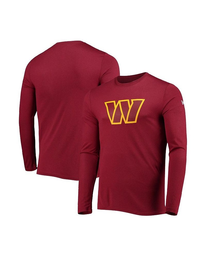 Men's Burgundy Washington Commanders Combine Authentic Stadium Logo Long Sleeve T-shirt $20.51 T-Shirts