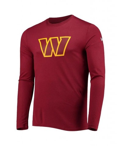 Men's Burgundy Washington Commanders Combine Authentic Stadium Logo Long Sleeve T-shirt $20.51 T-Shirts