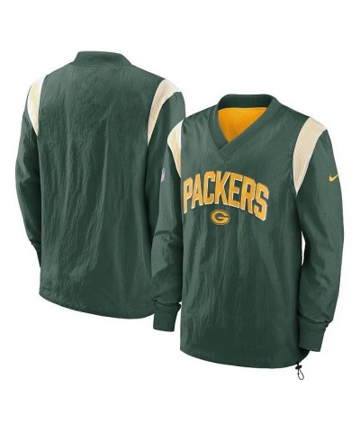 Men's Green Green Bay Packers Sideline Athletic Stack V-Neck Pullover Windshirt Jacket $46.20 Jackets