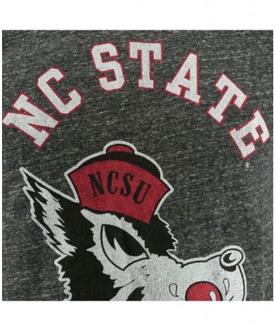 Men's Heather Black NC State Wolfpack Vintage-Like Wolf's Head Tri-Blend T-shirt $19.60 T-Shirts