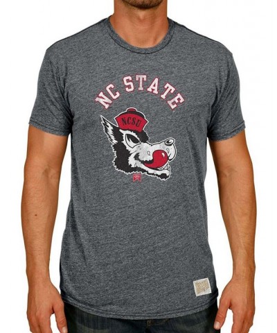 Men's Heather Black NC State Wolfpack Vintage-Like Wolf's Head Tri-Blend T-shirt $19.60 T-Shirts