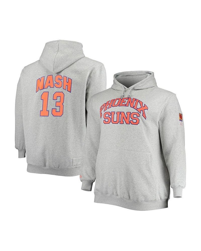 Men's Steve Nash Heathered Gray Phoenix Suns Big and Tall Name and Number Pullover Hoodie $53.20 Sweatshirt