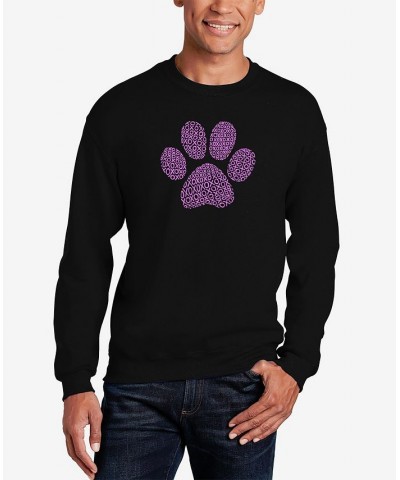 Men's XOXO Dog Paw Word Art Crew Neck Sweatshirt Black $28.49 Sweatshirt