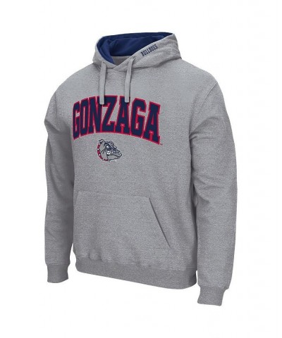 Men's Heathered Gray Gonzaga Bulldogs Arch and Logo Pullover Hoodie $20.21 Sweatshirt