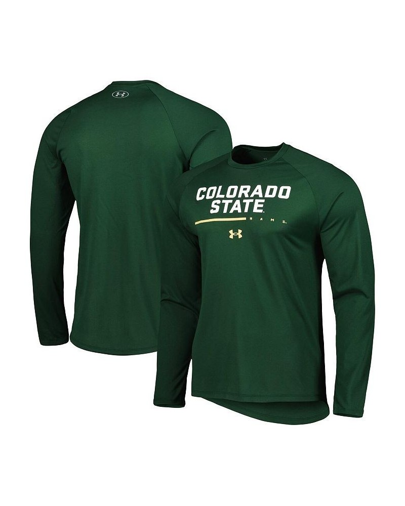 Men's Green Colorado State Rams Performance Raglan Long Sleeve T-shirt $27.99 T-Shirts