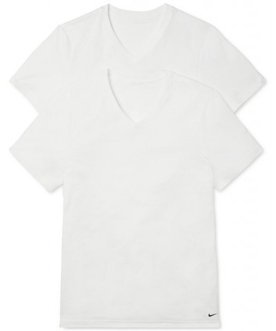Men's 2-Pk. Dri-FIT Essential Cotton Stretch V-Neck Shirt White $28.35 Undershirt