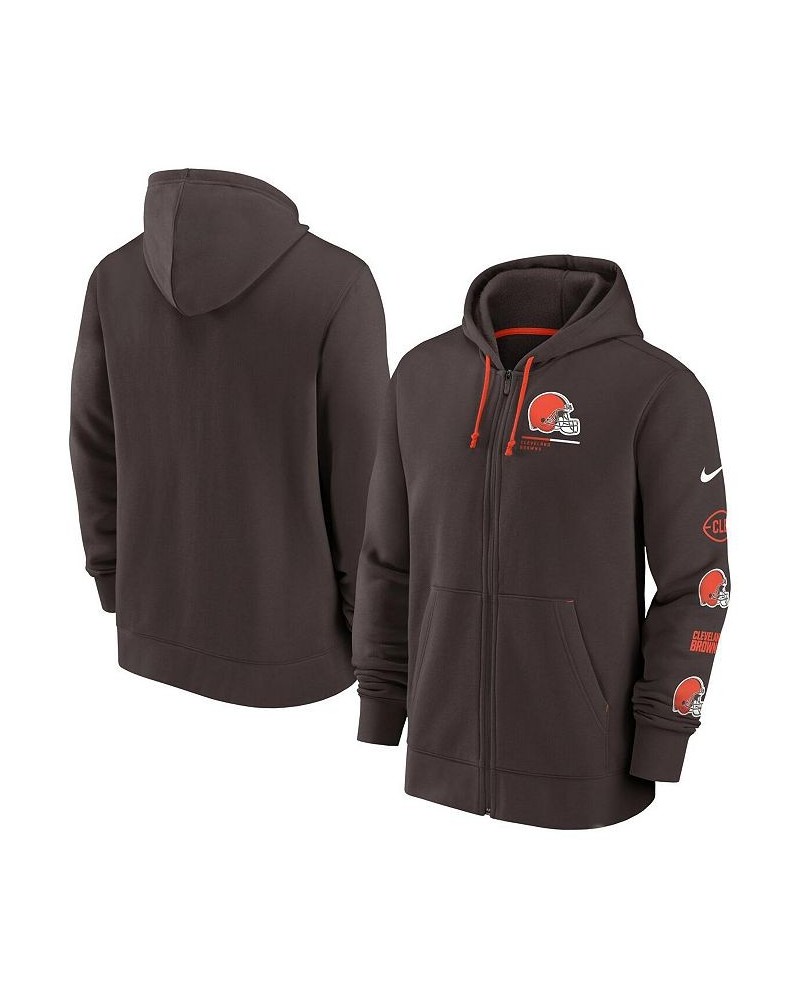 Men's Brown Cleveland Browns Surrey Full-Zip Hoodie $42.75 Sweatshirt
