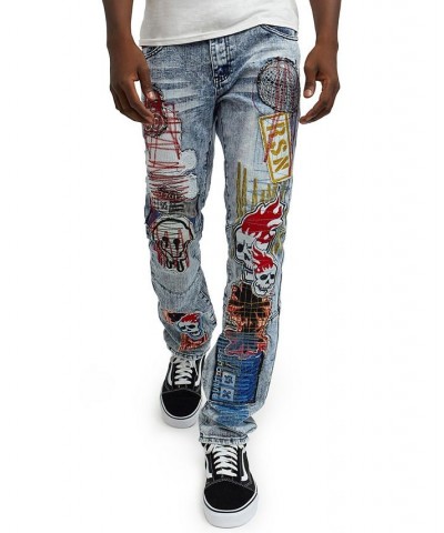 Men's Patchwork Denim Jeans Multi $33.12 Jeans