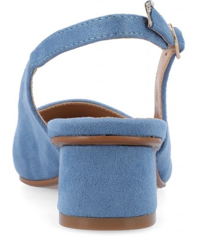 Women's Sylvia Slingback Heel Blue $52.24 Shoes