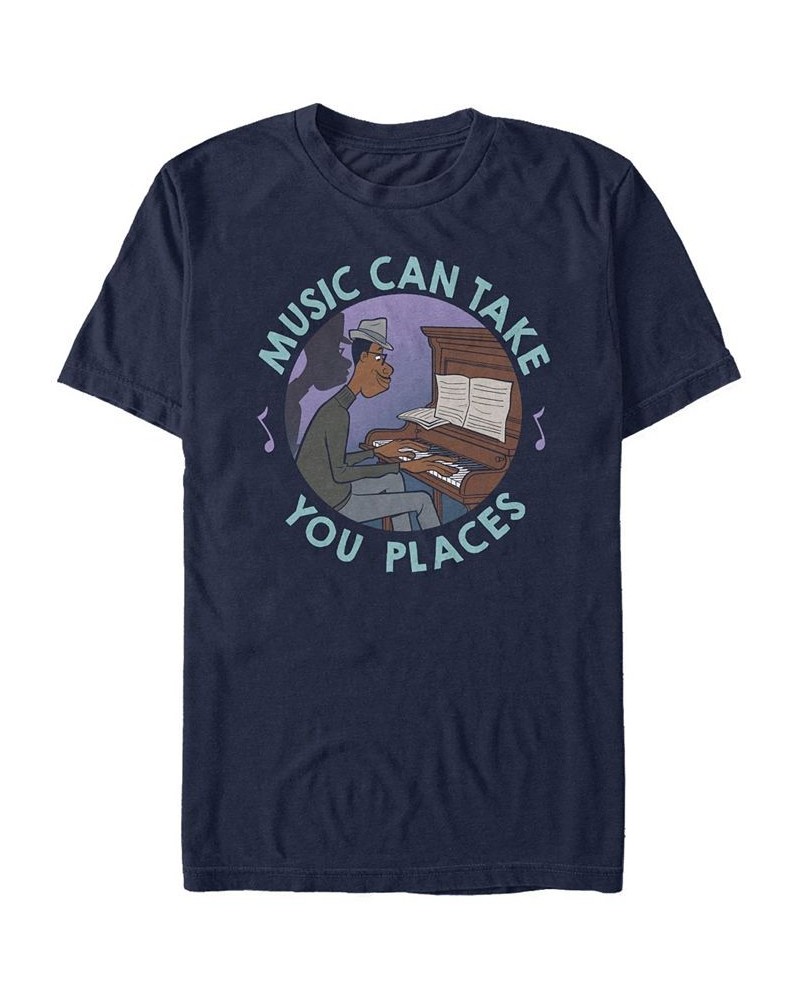 Men's Soul Take You Places Short Sleeve T-shirt Blue $16.10 T-Shirts