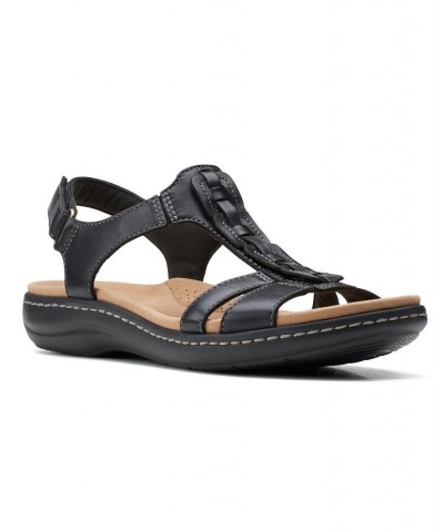 Laurieann Kay T-strap Slingback Sandals Black $45.76 Shoes