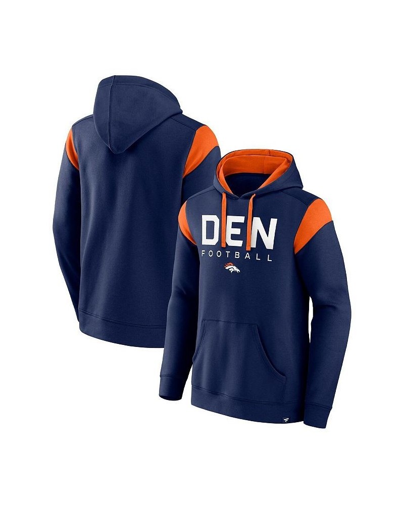 Men's Branded Navy Denver Broncos Call The Shot Pullover Hoodie $43.99 Sweatshirt