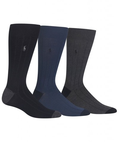 Men's Socks, Soft Touch Ribbed Heel Toe 3 Pack Multi $13.60 Socks