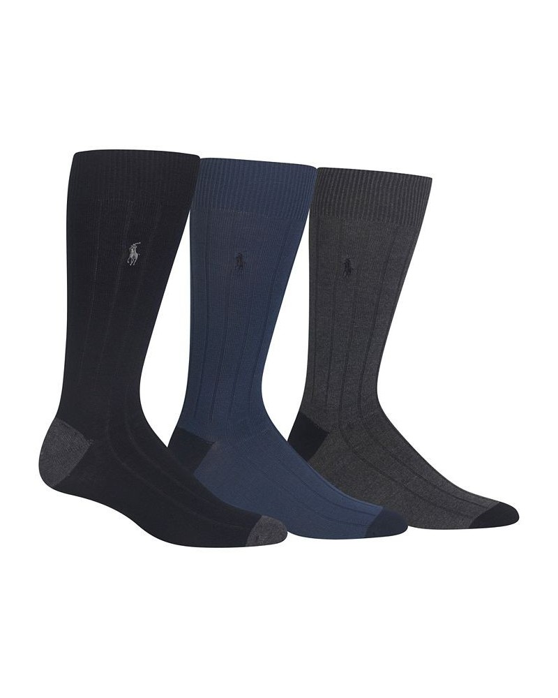 Men's Socks, Soft Touch Ribbed Heel Toe 3 Pack Multi $13.60 Socks