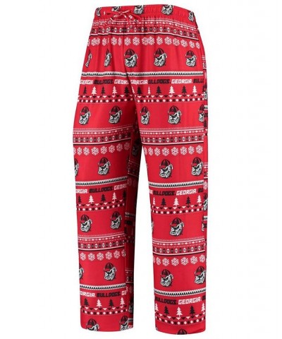 Men's Red Georgia Bulldogs Ugly Sweater Knit Long Sleeve Top and Pant Set $36.39 Pajama
