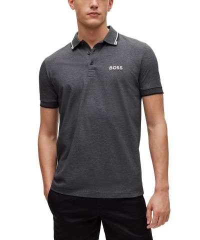 Men's Contrast Detail Polo Shirt Gray $51.20 Polo Shirts