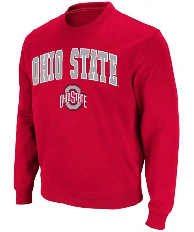 Men's Scarlet Ohio State Buckeyes Team Arch Logo Tackle Twill Pullover Sweatshirt $27.25 Sweatshirt